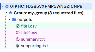 Tree for a returned request